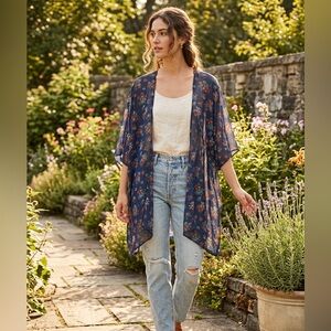 Mason Sheer Kimono with Floral Design